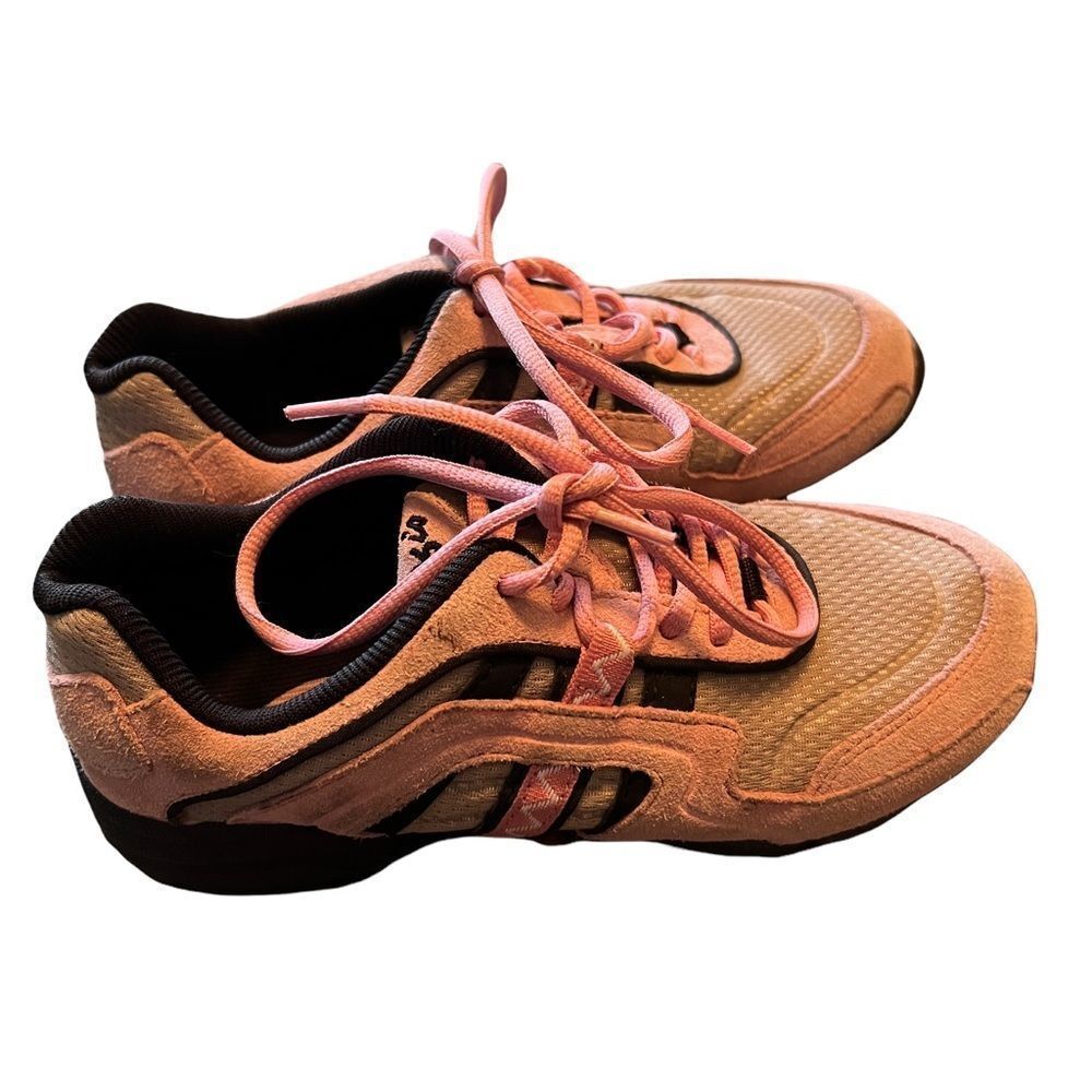 Capezio girls‎ pink and black suede sneakers size 5